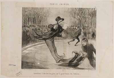 É difícil fazer-se notar no grande lago dos jardins das Tulherias. de Honoré Daumier