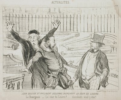 Jean Goujon e Philibert Delorme à procura da corte do Louvre de Honoré Daumier