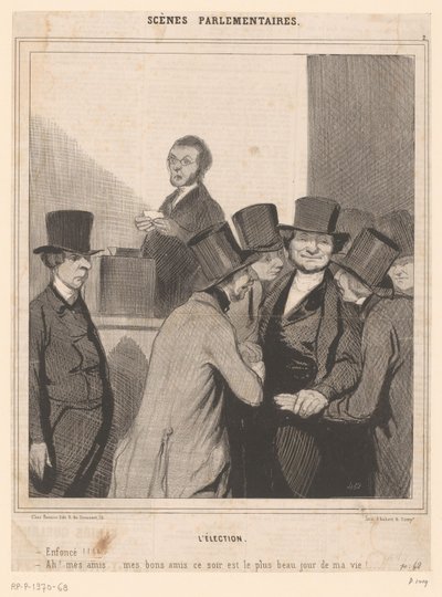 Caricatura de dois candidatos após o resultado das eleições de Honoré Daumier