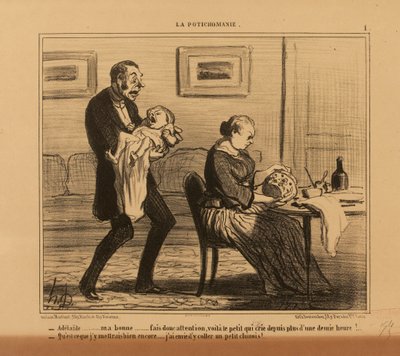 A mania da porcelana n.º 1: - Adélaïde, minha querida, tem atenção... de Honoré Daumier