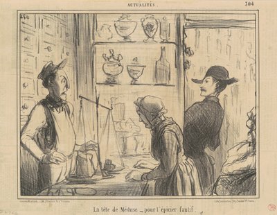 A cabeça da Medusa para o merceeiro infrator de Honoré Daumier