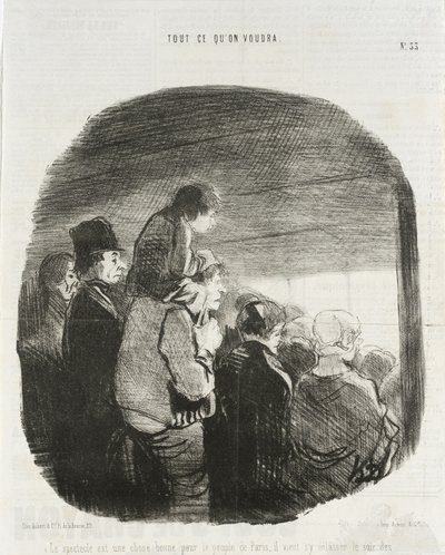 O espetáculo é uma coisa boa para o povo de Paris... de Honoré Daumier