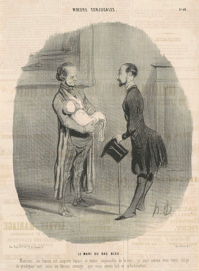 O marido da meia-azul... de Honoré Daumier