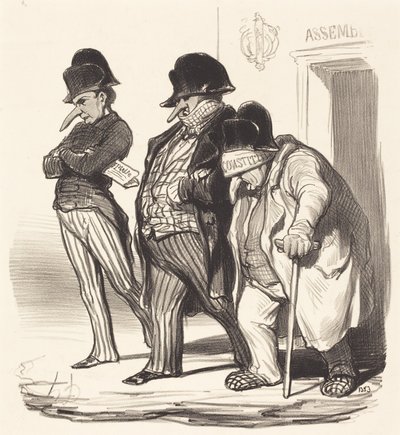 Os jornais napoleónicos a sair da Assembleia Nacional... de Honoré Daumier