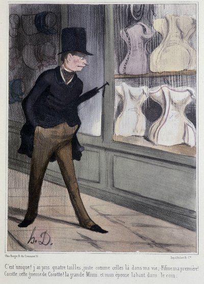 Les corsets - por Daumier de Honoré Daumier