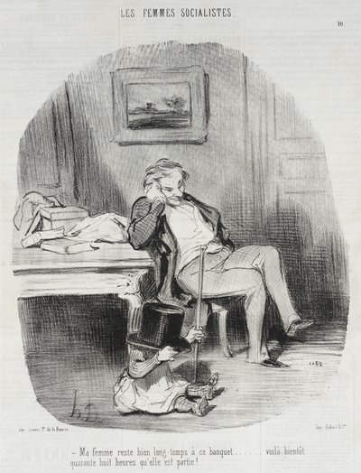 A minha mulher fica muito tempo neste banquete... de Honoré Daumier