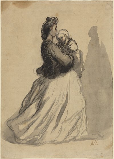 Mãe e bebé de Honoré Daumier