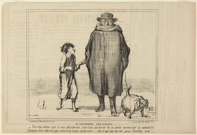 O senhor Prudhomme, filantropo, número 291 da série Actualités de Le Charivari de Honoré Daumier
