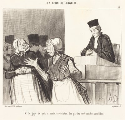 O Sr. Juiz de Paz proferiu sua decisão... de Honoré Daumier