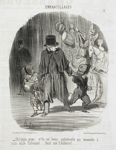 Oh! Papá, papá... ali está um belo Polichinelo... de Honoré Daumier