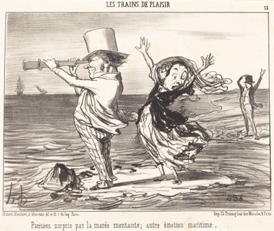 Parisienses surpreendidos pela maré... de Honoré Daumier