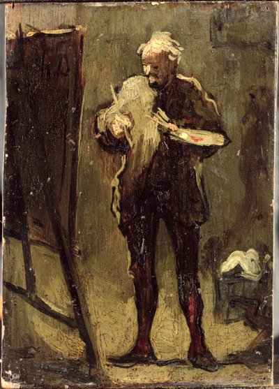 Auto-retrato (óleo sobre painel) de Honoré Daumier