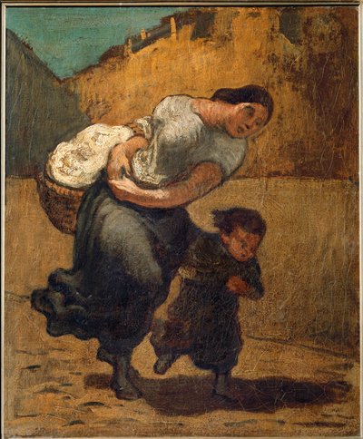 O fardo ... (óleo sobre tela) de Honoré Daumier