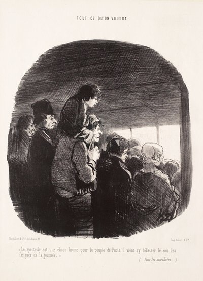 O espetáculo é uma coisa boa para o povo de Paris de Honoré Daumier