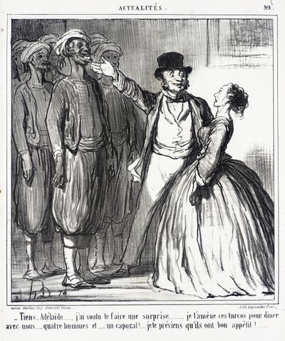 Olha, Adélaïde... quis fazer-te uma surpresa... de Honoré Daumier