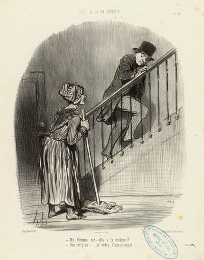 Tudo o que se quiser, n.º 4: A minha mulher está em casa? ... de Honoré Daumier
