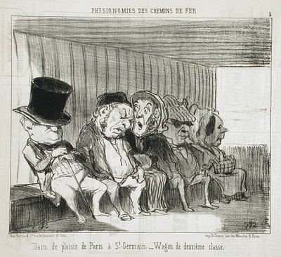 Comboio de recreio de Paris a Saint-Germain... de Honoré Daumier