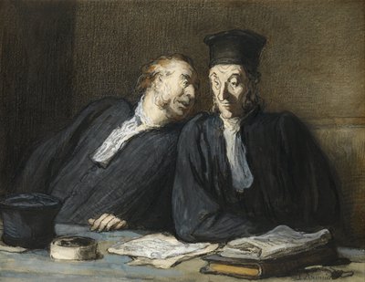 Dois advogados conversando de Honoré Daumier