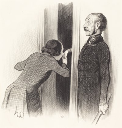 Um amante muito feliz de Honoré Daumier