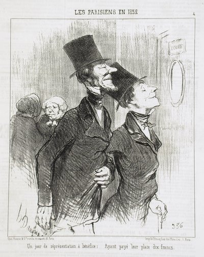 Um dia de espectáculo de beneficência! de Honoré Daumier