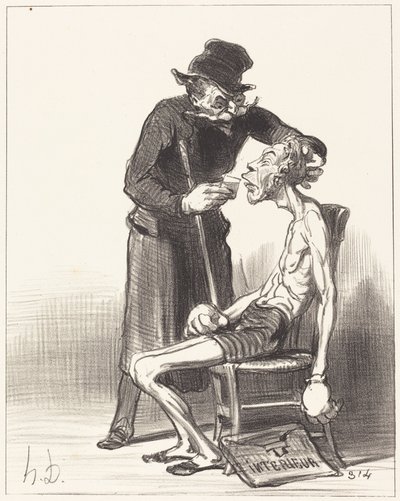 Um lutador infeliz de Honoré Daumier