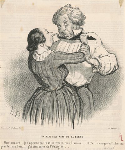 Un mari trop aimé de sa femme de Honoré Daumier