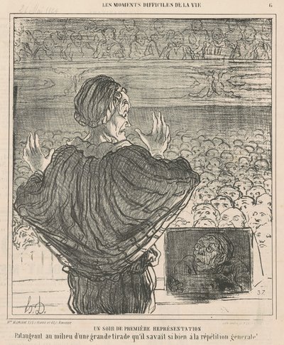 Uma primeira noite de apresentação de Honoré Daumier