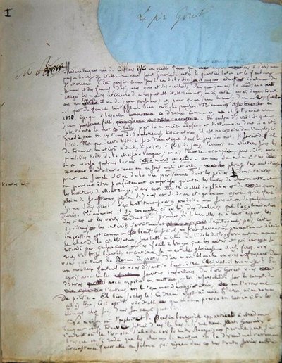 Primeira página do manuscrito de 