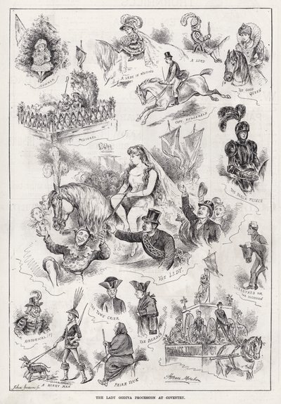 A procissão da Lady Godiva em Coventry (gravura) de Horace Morehen