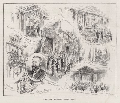 O Restaurante New Holborn (gravura) de Horace Morehen