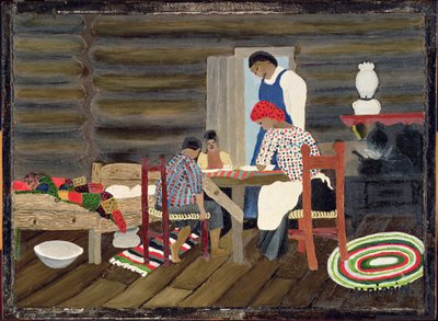 Dando Graças, c.1942 (óleo no painel) de Horace Pippin