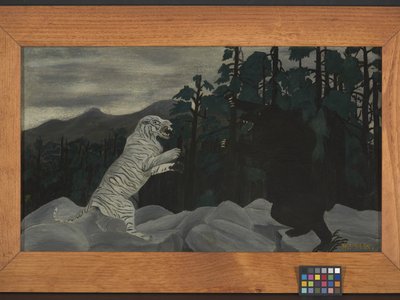 O Tigre Azul (óleo sobre tecido) de Horace Pippin