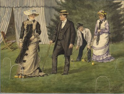 O jogo de croquet, 1875. de Horace Robbin Burdick