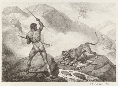 caçador africano de Emile Jean Horace Vernet