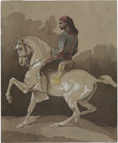 Árabe a cavalo, 1800. de Emile Jean Horace Vernet