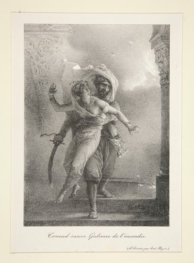 Conrad salva Gulnare de l de Emile Jean Horace Vernet