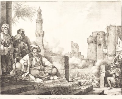Massacre dos rebeldes mamelucos no castelo do Cairo de Emile Jean Horace Vernet