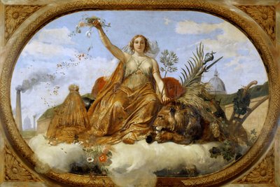 Pintura do teto da paz, Salle des Pas Perdus, 1839-1847. de Emile Jean Horace Vernet