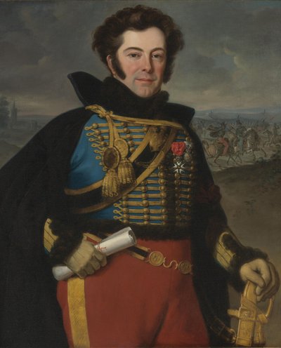 Retrato de Auguste-Frédéric Bonamour, marquês de Talhouët 1788-1842 de Emile Jean Horace Vernet