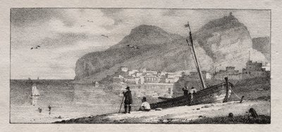 Vista de um porto de Emile Jean Horace Vernet