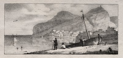 Vista de um porto. de Emile Jean Horace Vernet