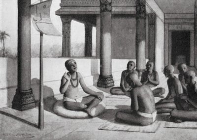 Sankaracharya fala do Deus Único, 815 d.C. (litografia) de Horace van Ruith