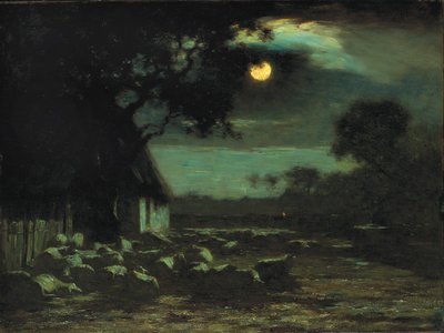 Curral das ovelhas, ao luar de Horatio Walker