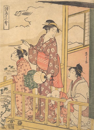 Uma Ave de Cauda Longa Onagadori, da série Doze Aves Sortidas Shocho junikin..., ca. 1791. de Hosoda Eishi