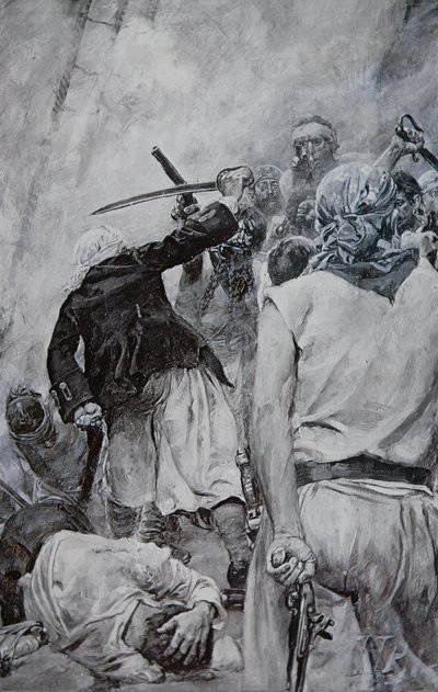 Uma Luta de Piratas (litho) de Howard (after) Pyle