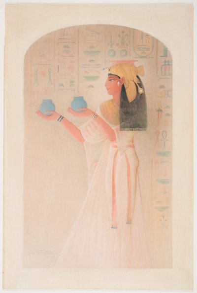 A Rainha Nefertari oferece dois potes de Howard Carter