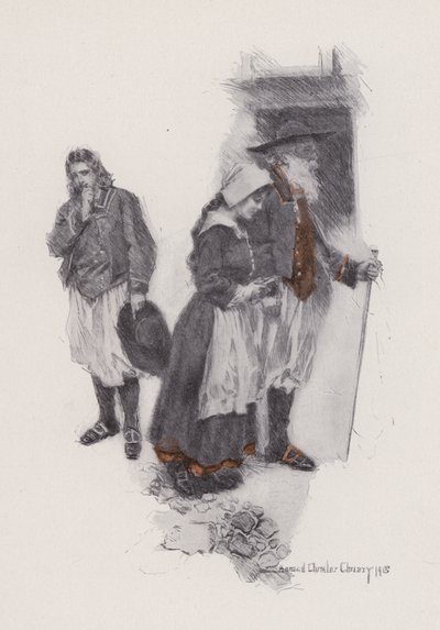 Ilustração para Evangelina, A Tale of Arcadie, de Henry Wadsworth Longfellow (litho) de Howard Chandler (after) Christy