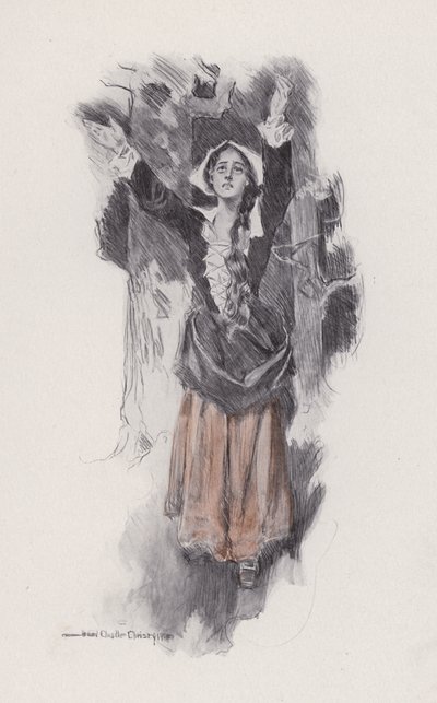Ilustração para Evangelina, A Tale of Arcadie, de Henry Wadsworth Longfellow (litho) de Howard Chandler (after) Christy