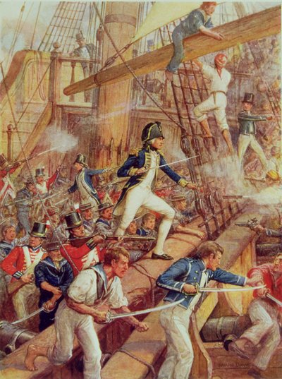 Horatio Nelson (1758-1805) embarcando no 