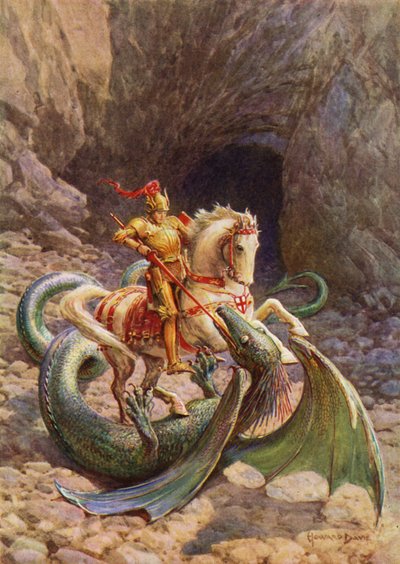 São Jorge e o Dragão (lito colorido) de Howard Davie